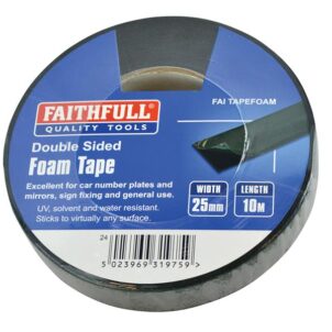 Double-Sided Foam Tape Black 25mm x 10m