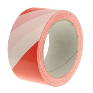 Economy Self-Adhesive Hazard Tape Red/White 50mm x 33m