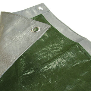Tarpaulin Green/Silver 3.6 x 2.7m (12 x 9ft) 80gsm