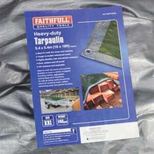 Tarpaulin Green/Silver 5.4 x 3.6m (18 x 12ft) 80gsm - Image 4