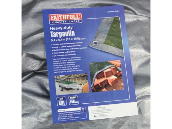 Tarpaulin Green/Silver 5.4 x 3.6m (18 x 12ft) 80gsm - Image 4