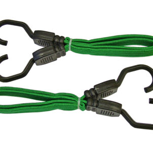 Flat Bungee Cord 60cm (24in) Green 2 Piece