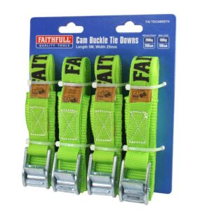 Cam Buckle Tie-Downs 5m x 25mm, 4 Piece - Image 4