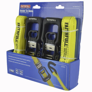 Ratchet Tie-Downs J-Hook 5m x 32mm Breaking Strain 1320kg/daN 2 Piece - Image 2