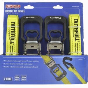 Ratchet Tie-Downs J-Hook 5m x 32mm Breaking Strain 1320kg/daN 2 Piece - Image 3