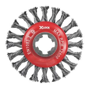 X-LOCK Conical Wire Brush 115mm M14x2, 0.50mm Steel Wire
