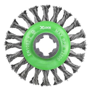 X-LOCK Conical Wire Brush 115mm M14x2, 0.50mm Stainless Steel Wire