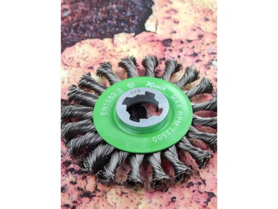X-LOCK Conical Wire Brush 115mm M14x2, 0.50mm Stainless Steel Wire - Image 3