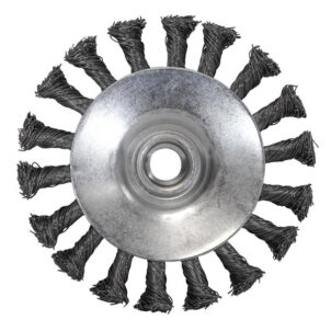 Conical Wire Brush 100mm M14x2 Bore, 0.50mm Wire