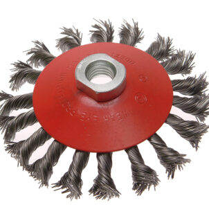 Conical Wire Brush 115mm M14x2 Bore, 0.50mm Wire