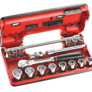 3/8in Drive 6-Point Detection Box Socket Set, 18 Piece