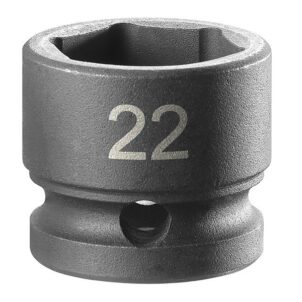 6-Point Stubby Impact Socket 1/2in Drive 22mm