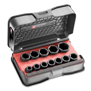 6-Point Stubby Impact Socket Set 1/2in SQDR, 12 Piece
