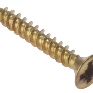 General Purpose Pozi Compatible Screw CSK TT Electro Brass 1in x 6 Box 200