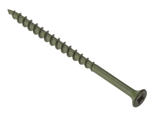 Decking Screw Pozi Compatible ST Green Anti-Corrosion 4.5 x 55mm Tub 1000