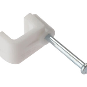Cable Clip Flat White 1.00mm Box 100