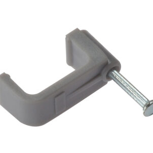 Cable Clip Flat Grey 6.00mm Box 100