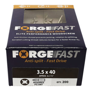 ForgeFast Pozi Compatible Elite Performance Wood Screw ZY 3.5 x 40mm Box 200