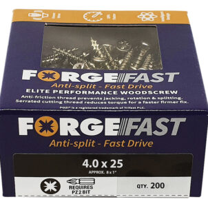 ForgeFast Pozi Compatible Elite Performance Wood Screw ZY 4.0 x 25mm Box 200