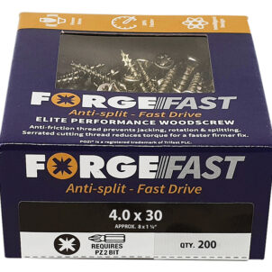 ForgeFast Pozi Compatible Elite Performance Wood Screw ZY 4.0 x 30mm Box 200