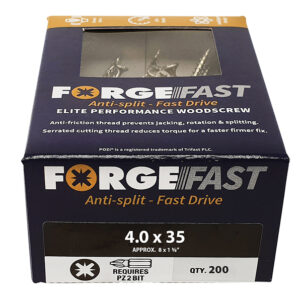 ForgeFast Pozi Compatible Elite Performance Wood Screw ZY 4.0 x 35mm Box 200