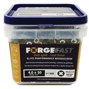 ForgeFast Pozi Compatible Elite Performance Wood Screw ZY 4.0 x 50mm Tub 900