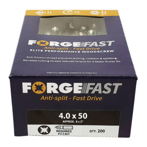 ForgeFast Pozi Compatible Elite Performance Wood Screw ZY 4.0 x 50mm Box 200