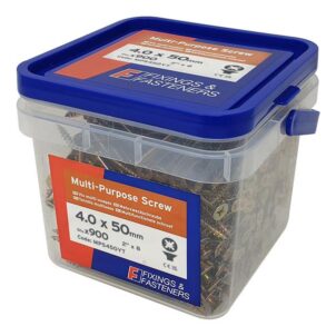 Multi-Purpose Pozi Compatible Screw CSK ST ZYP 4.0 x 50mm Tub 900