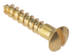 Wood Screw Slotted Raised Head ST Solid Brass 5/8in x 6 Box 200