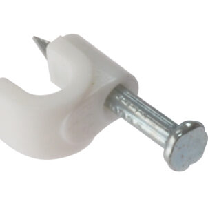 Cable Clip Round White 6-7mm Box 100
