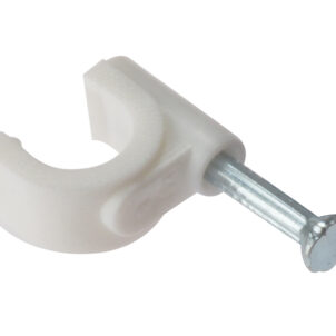 Cable Clip Round White 7-8mm Box 100