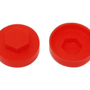 TechFast Cover Cap Poppy Red 19mm (Pack 100)