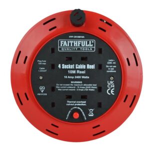 Cable Reel 240V 10A 4-Socket 10m - Image 2
