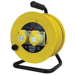 Open Drum Cable Reel 110V 16A 2-Socket 50m (1.5mm Cable)
