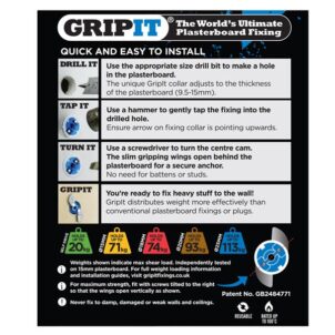 Blue Plasterboard Fixings 25mm (Pack 25) - Image 5