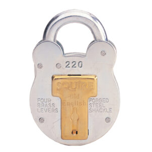 220 Old English Padlock with Steel Case 38mm