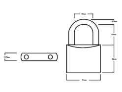 LN5/2.5 Lion Brass Padlock 5-Pin 50mm – 65mm Long Shackle