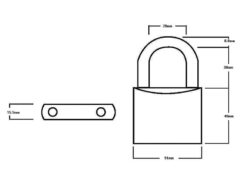 LN5T Lion Brass Padlocks 5-Pin 50mm Twin Pack