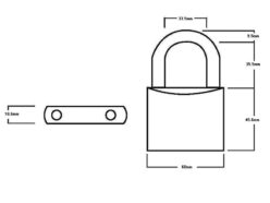 LN60 Lion Range Brass Padlock 60mm