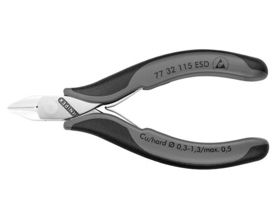 ESD Electronics Diagonal Cutters - Pointed Head Small Bevel 115mm - Image 2