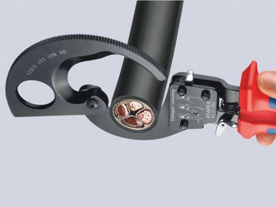 Ratchet Action Cable Shears Multi-Component Grip 280mm - Image 2