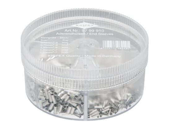 Non-Insulated Wire Ferrules Assortment Box, 1,900 Piece