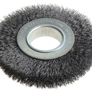 Wheel Brush D125mm x W20-22 x 40 Bore Steel Wire 0.30 + Adaptors Set 2