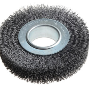 Wheel Brush D125mm x W29-31 x 40 Bore Steel Wire 0.30 + Adaptors Set 2
