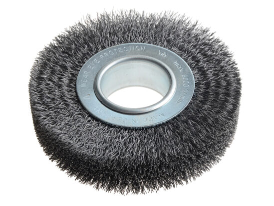 Wheel Brush D125mm x W29-31 x 40 Bore Steel Wire 0.30 + Adaptors Set 2