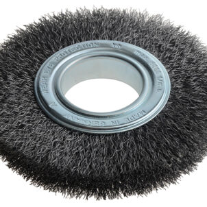 Wheel Brush D150mm x W23-25 x 50 Bore Steel Wire 0.30 + Adaptors Set 3
