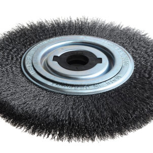 Wheel Brush D250mm x W30-35 x 100 Bore Steel Wire 0.30 + Adaptors Set 4 +1