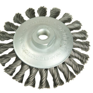 Conical Knot Brush 100mm M14 Bore, 0.50 Steel Wire