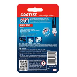 Super Glue Original Mini Tube Trio 3 x 1g