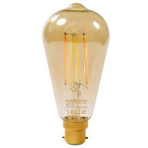 Wi-Fi LED BC (B22) Pear Filament Dimmable Bulb, White 470 lm 4.5W